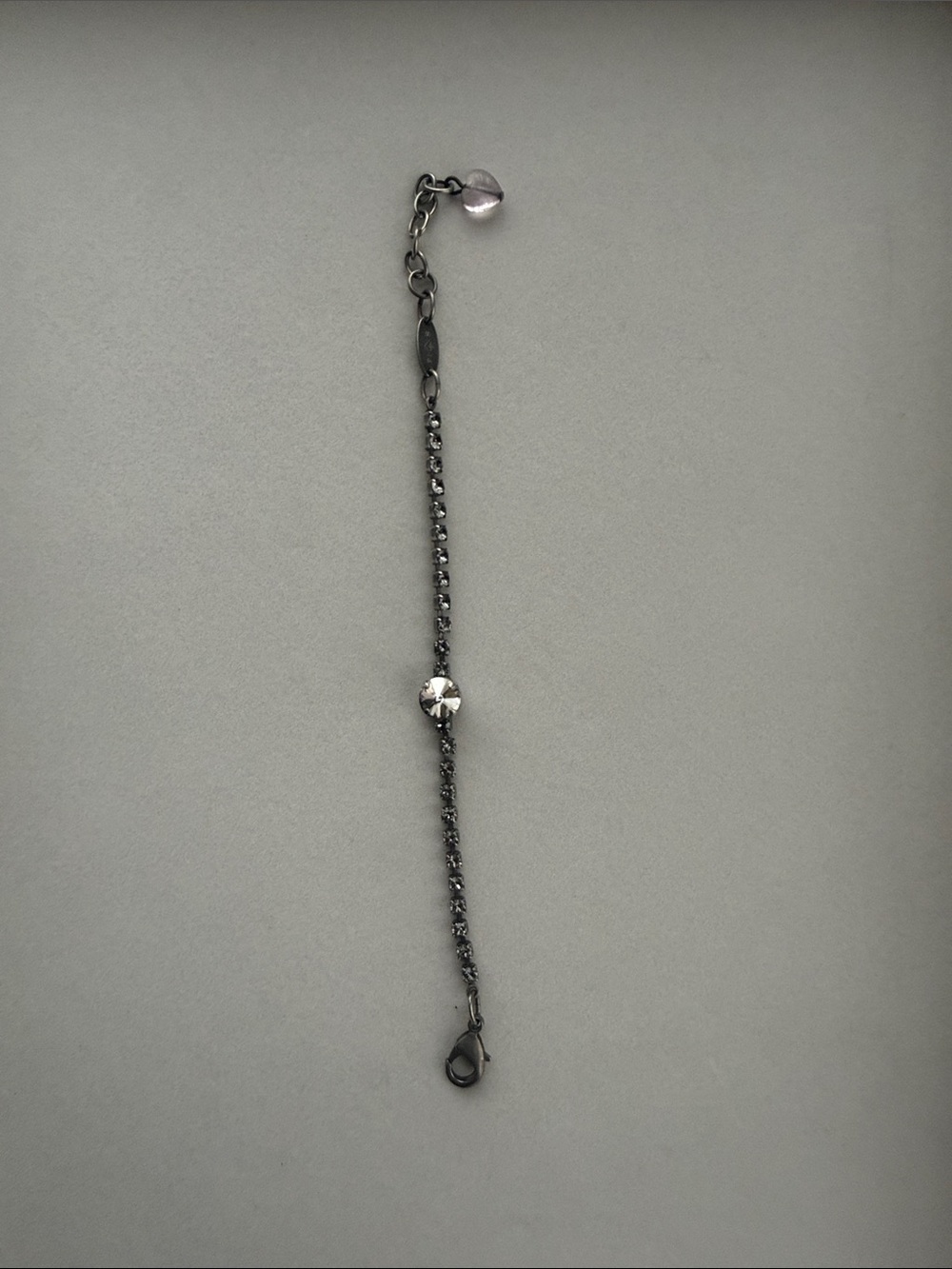 Sabika Black Chain Bracelet with Clear Crystal